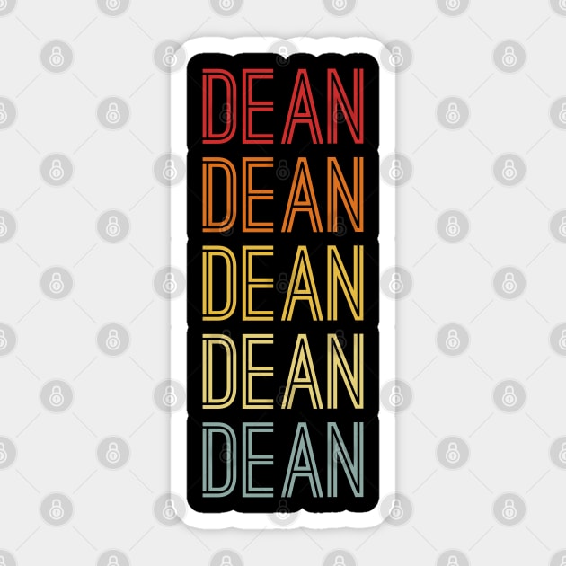 Dean Name Vintage Retro Gift Named Dean Sticker by CoolDesignsDz